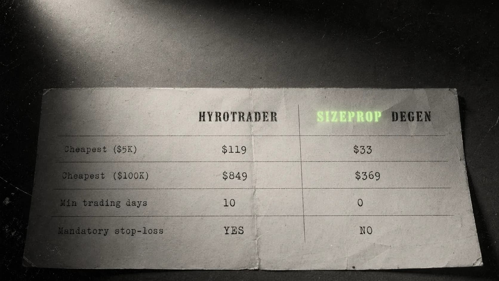 SizeProp vs HyroTrader: Crypto Prop Firm Comparison (2026)
